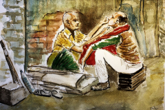 Street salon, Kolkata, India