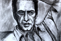 Satyajit Ray in charcoal